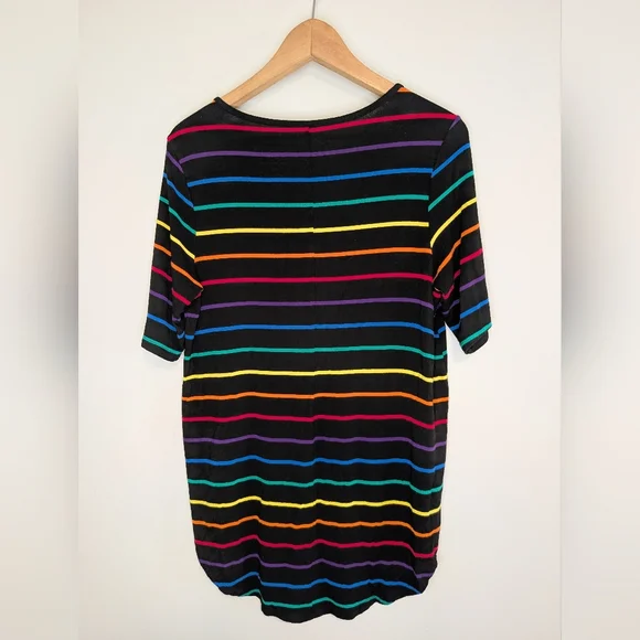 Torrid Black Striped Knit Top with Rainbow Accents 🌈 - Picture 3 of 4
